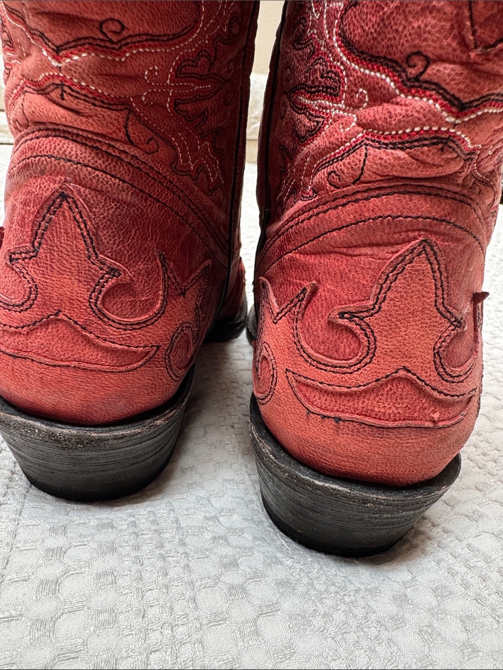 Stetson Embroidered Western Cowboy Boots Red - Picture 4 of 8